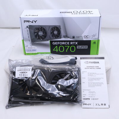 【通販センター】中古  PNY GeForce RTX 4070 SUPER 12GB VERTO OC デュアルファン VCG4070S12DFXPB1-O（RTX4070SUPER 12GB） 3480041937 
