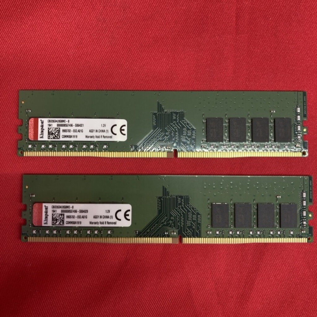 中古 Kingston 8GB 2枚組(合計16GB) PC4-21300/DDR4-2666 デスクトップ