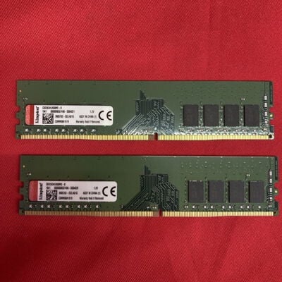 【千葉店】中古  Kingston　8GB 2枚組(合計16GB) PC4-21300/DDR4-2666 デスクトップ用 3250006837 