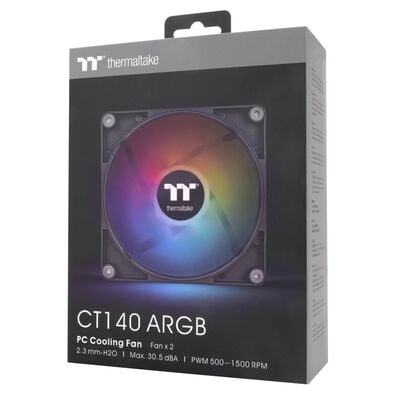 Thermaltake  CT140 ARGB Sync PC Cooling Fan 2 Pack CL-F150-PL14SW-A (2個パック ブラック) 