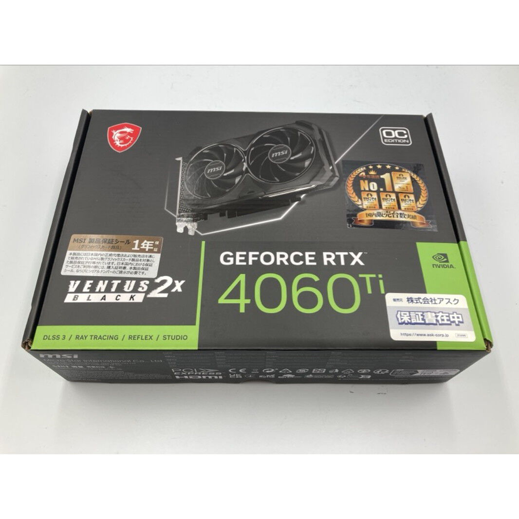 ドスパラ限定モデル　MSI GeForce RTX 4060 VENTUS 2X MSI GeForce RTX 4060 VENTUS 2X BLACK 8G OC (GeForce RTX 4060