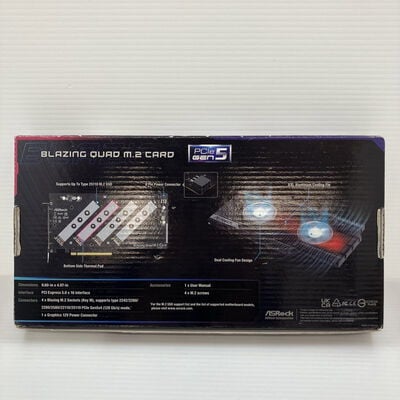 【秋葉原本店】中古  ASRock BLAZING QUAD M.2 CARD (PCIex16 M.2 Gen5x4) 3410013915 