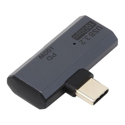 AINEX  ADV-132 (USBアダプタ Cオス - Cメス 横L型 10Gbps PD100Wポート付) 