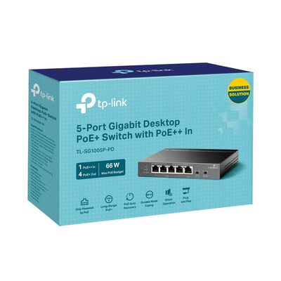 TP-Link  TL-SG1005P-PD ギガビットポート&times;5 PoE+スイッチ（PoE++ Inポート&times;1＆PoE+ Outポート&times;4搭載） 