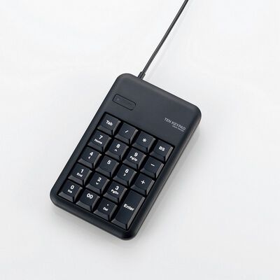 エレコム  TK-TCM014BK (2ポートUSB2.0ハブ付きコンパクトUSBテンキーパッド) 