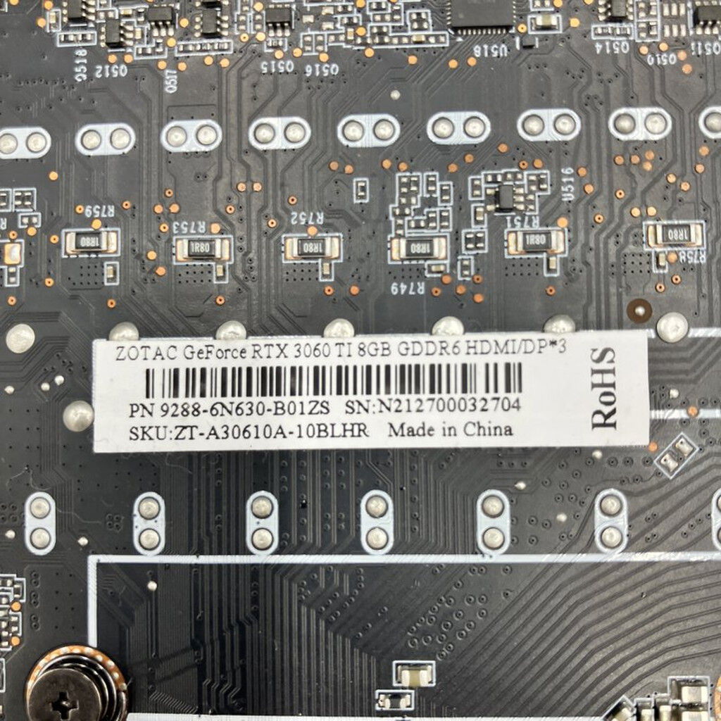 中古 ZOTAC GeForce RTX3060 Ti ZT-A30610A-10BLHR（RTX3060Ti 8GB