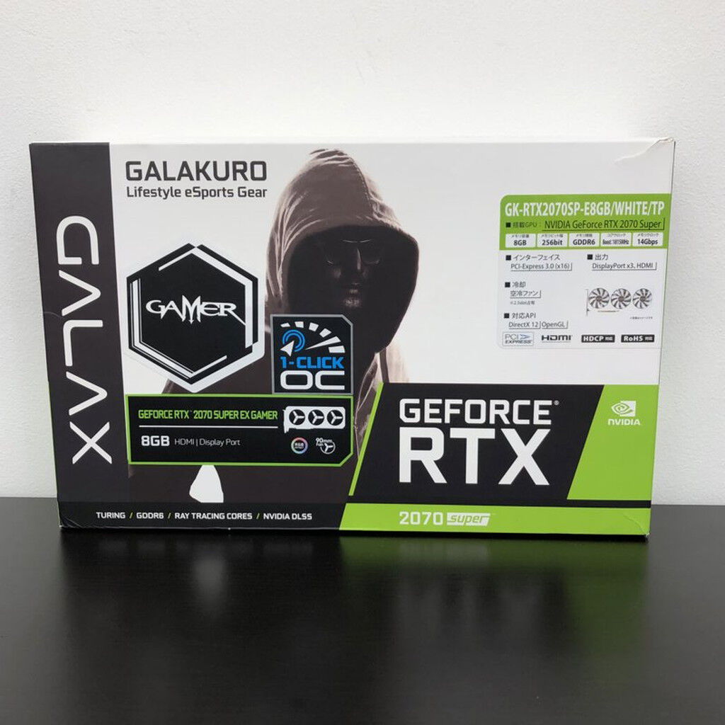 中古 玄人志向 GK-RTX2070SP-E8GB/WHITE/TP (RTX2070 SUPER 8G