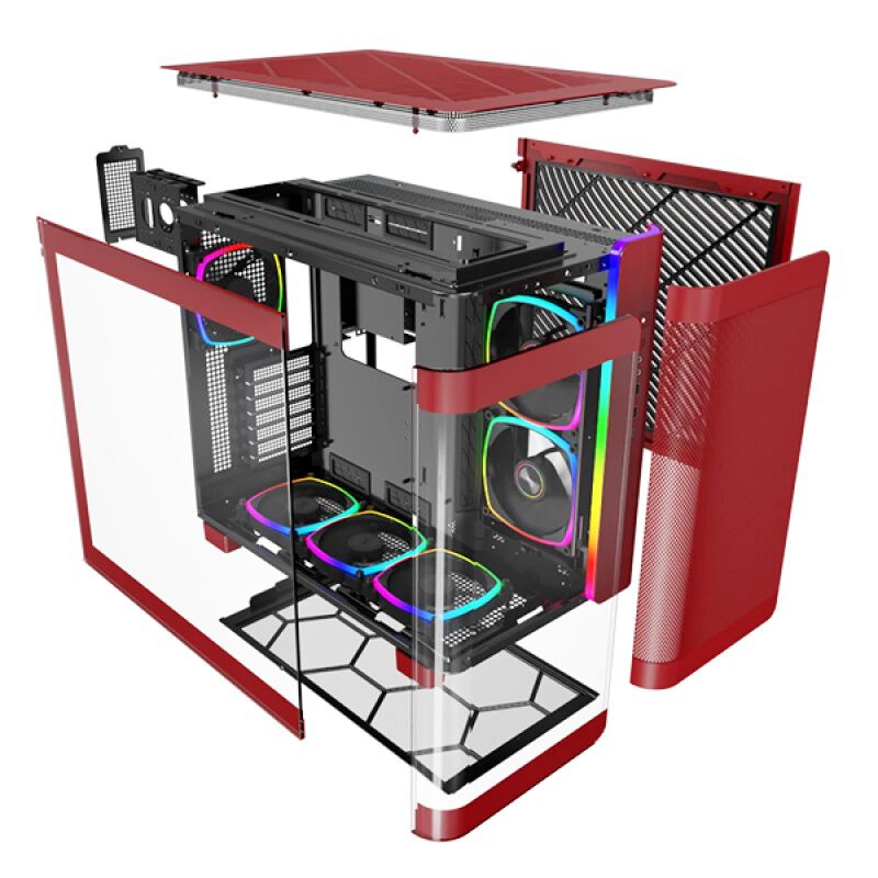 オーダーPC パーツ MONTECH KING 95 PRO Red (ATX ガラス レッド) ｜ パソコン通販