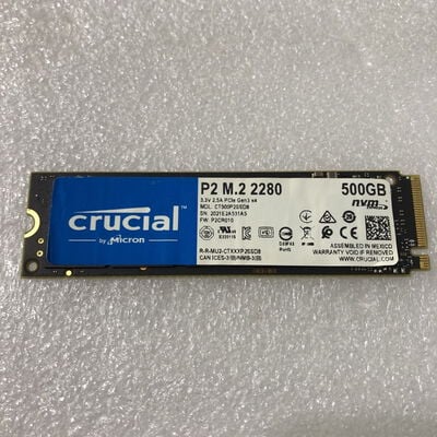 【甲府飯田店】中古  Crucial CT500P2SSD8 500GB （M.2 NVMe 2280） 4720002517 