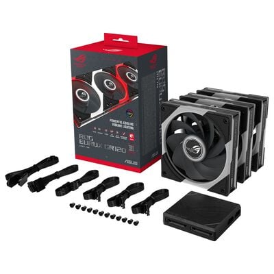 ASUS  ROG EURUX GR120 FAN ARGB REVERSE BLACK 3IN1 (120mm ブラック リバースファン 3個パック) 
