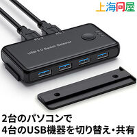 上海問屋  USB切替器(PC2台・USB機器4台) DN-916271 [USB3.0(USB3.2Gen1)対応]
