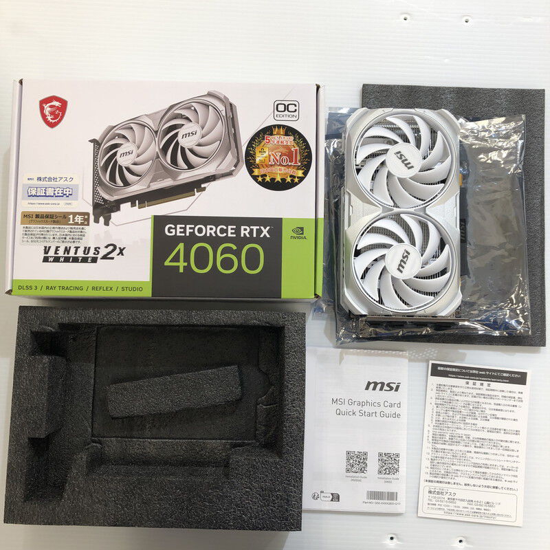 中古 MSI GeForce RTX 4060 VENTUS 2X WHITE 8G OC 5230000599