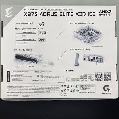 【熊本浜線店】中古  GIGABYTE X870 AORUS ELITE X3D ICE (X870 ATX AM5) 5370001165 