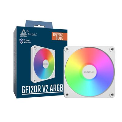 MONTECH  GF120R V2 ARGB White (1個パック ホワイト リバースブレード) 