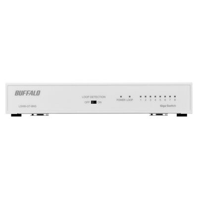 BUFFALO  LSW6-GT-8NS/WH (スイッチングハブ 8ポート ホワイト) 