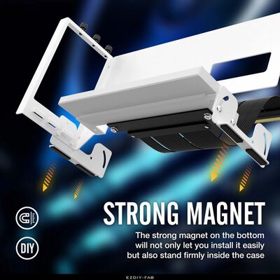 EZDIY  ARGB Multi-Angle GPU Mount with PCIE4.0 Riser Cable-White YIHPI333-19 (ホワイト) 