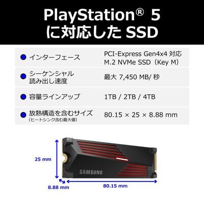 Samsung  990 PRO with Heatsink MZ-V9P4T0G-IT (M.2 2280 4TB) 