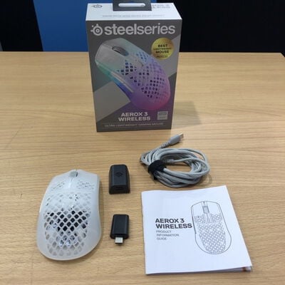 【甲府飯田店】中古  SteelSeries AEROX 3 WIRELESS(2022)Ghost 4720002339 