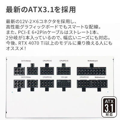 ドスパラセレクト  850W-GOLD-ATX31-WH (850W ホワイト) 