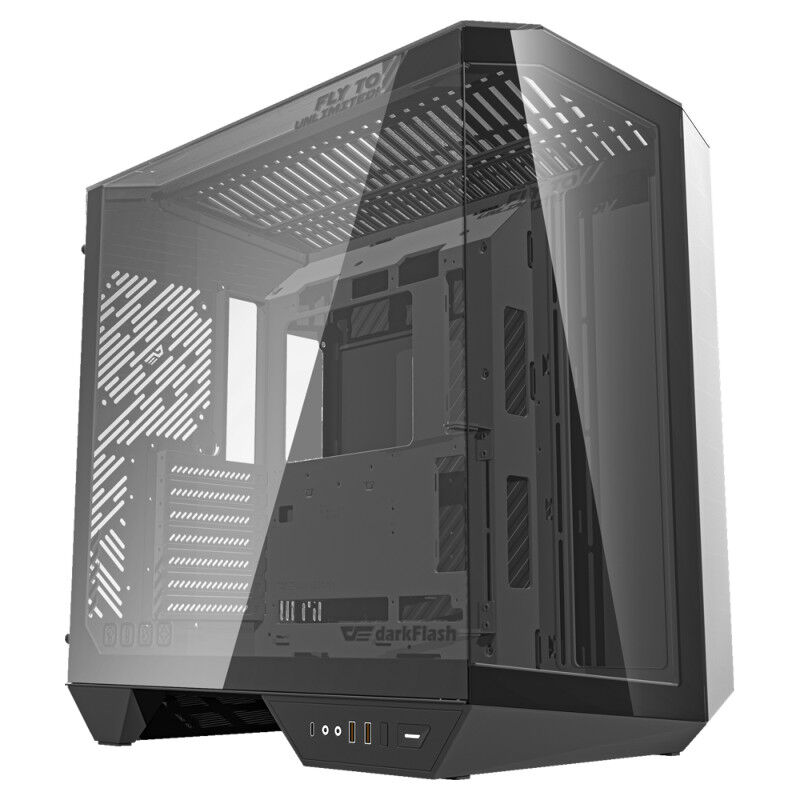 darkFlash DY470 DY470-PCCASE-BLACK (ATX ガラス ブラック