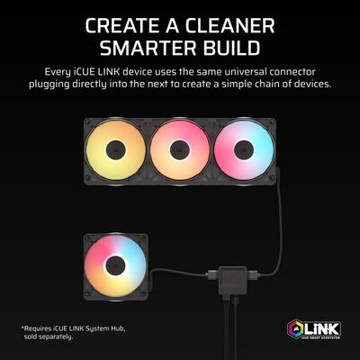 Corsair  iCUE LINK RX360 II Unified Frame RGB Fans Expansion Black CO-9051061-WW (ブラック) 