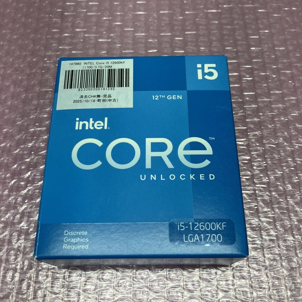 【新品未使用】 intel core i5 12600kf 動作保証 新品未使用】 intel core i5 12600kf 動作保証 売*リ様 intel