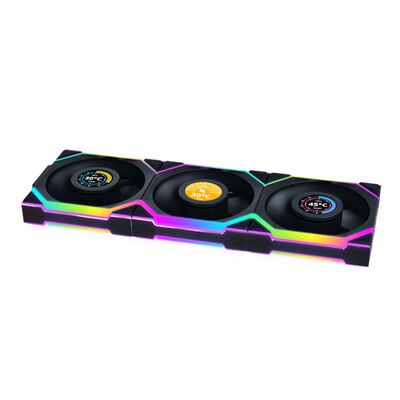 Lian-Li  UNI FAN SL WIRELESS LCD120 REVERSE BLADE BK 3Pack UF-RS-SL120-LCD-WLS-3B (120mm ブラック 3個パック) 