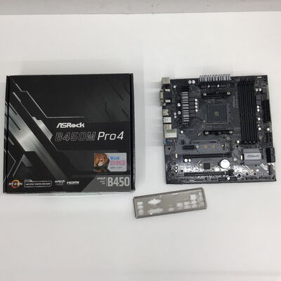 【福山ココローズ店】中古  ASRock B450M Pro4 (B450 AM4 mATX DDR4) 137907 