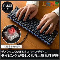 上海問屋  日本語73キー配列コンパクトメカニカルキーボード(TTC静音赤軸Ver.) DN-916082 [DIPスイッチ搭載・交換キーキャップ付き]