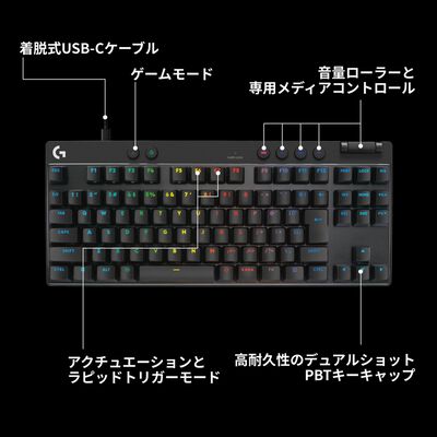 Logicool  PRO X TKL RAPID G-PKB-TKL-RTBK (ブラック) 