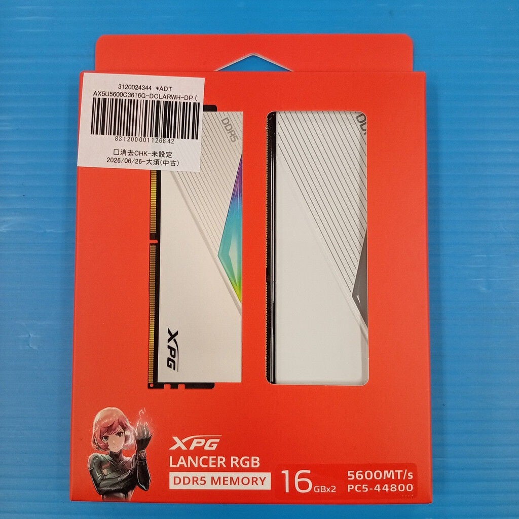 メモリー AX5U5600C3616G-DCLARWH-DP 中古 ADT AX5U5600C3616G-DCLARWH-DP (DDR5-5600 16GBx2) 3120024344