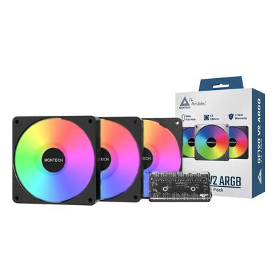 MONTECH  GF120 V2 ARGB Black 3 in 1 (3個パック ブラック) 