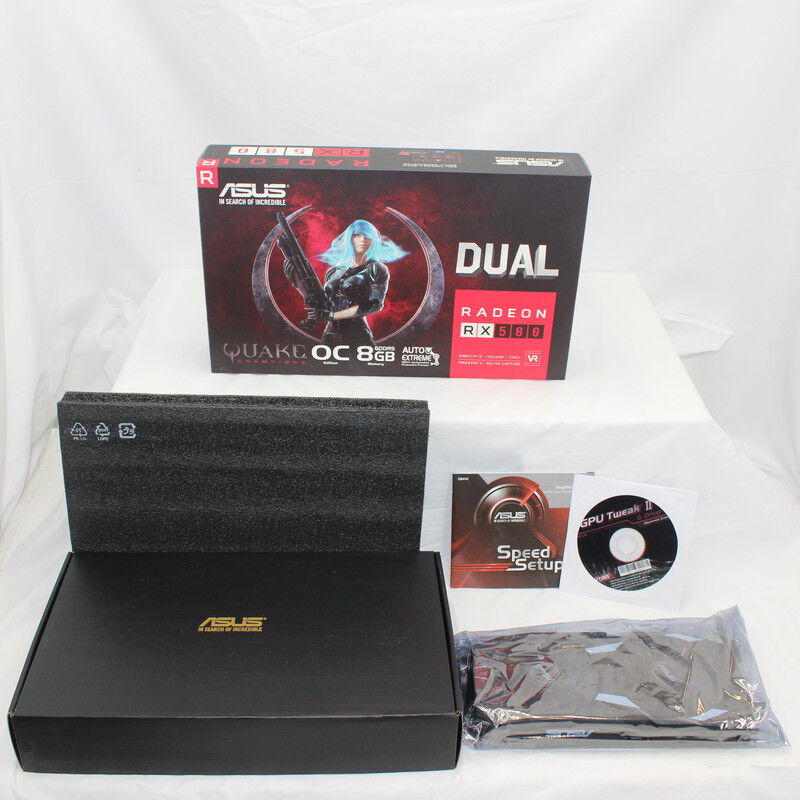 中古 美品 ASUS DUAL Radeon RX580 グラフィックスカード 4GB GDDR5