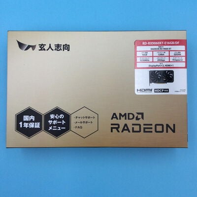 【秋葉原本店】中古  玄人志向 RD-RX9060XT-E16GB/DF (RX9060XT 16G) 179907 