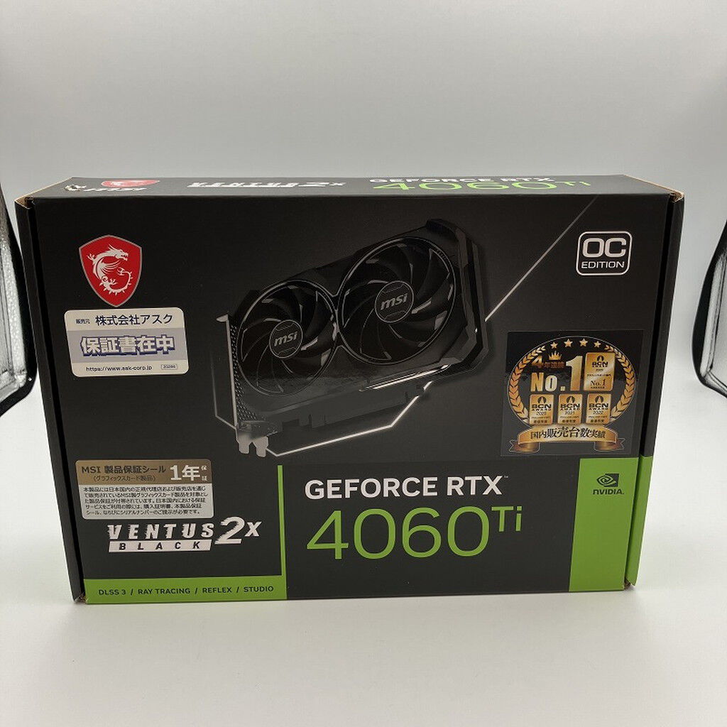 中古 MSI GeForce RTX 4060 Ti VENTUS 2X BLACK 8G OC (RTX4060Ti 8GB