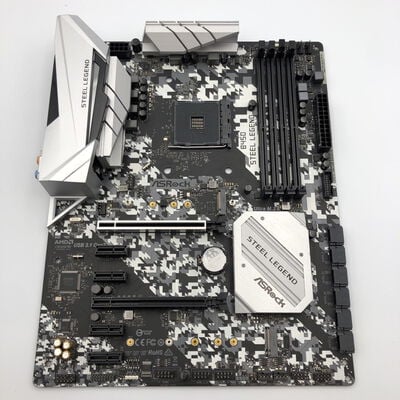 【甲府飯田店】中古  【付属品欠品】ASRock B450 Steel Legend (B450 AM4 ATX DDR4) 198038 