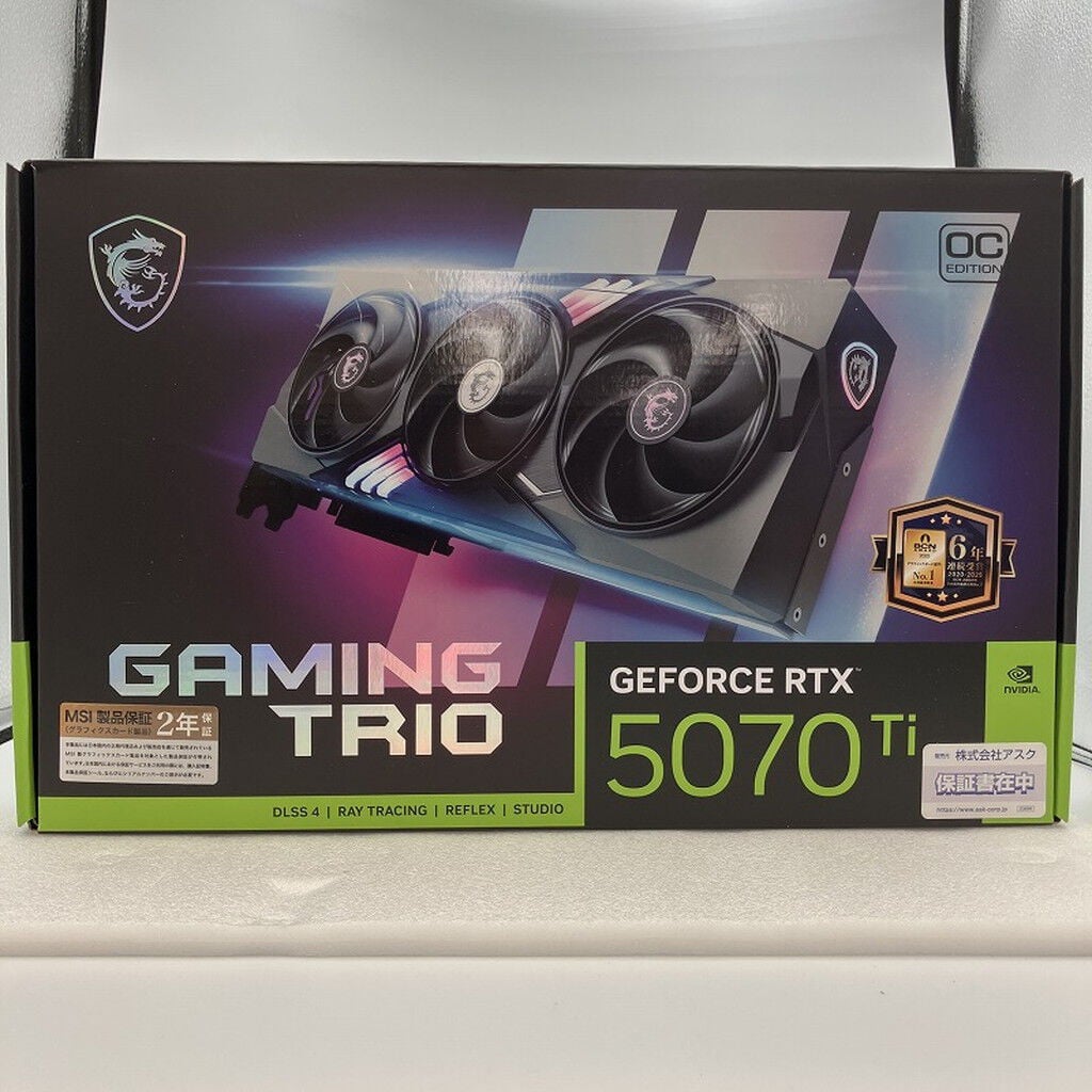 【美品】MSI GEFORCE RTX 5070 Ti MSI GeForce RTX™ 5070 Ti 16G VENTUS 3X OC