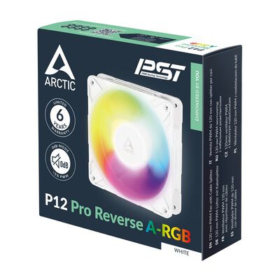 ARCTIC  P12 Pro Reverse A-RGB (White) ACFAN00325A (120mm ARGB ホワイト リバースファン) 