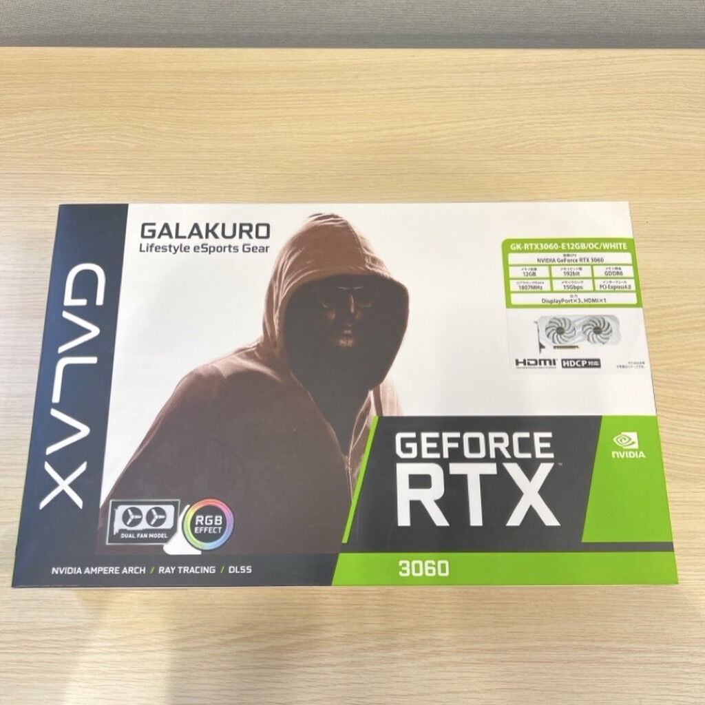 ［中古良品］GALAKURO GeForce RTX 3060 ホワイト GK-RTX3060Ti-E8GB/WHITE/LHR | 玄人志向 GALAKURO NVIDIA