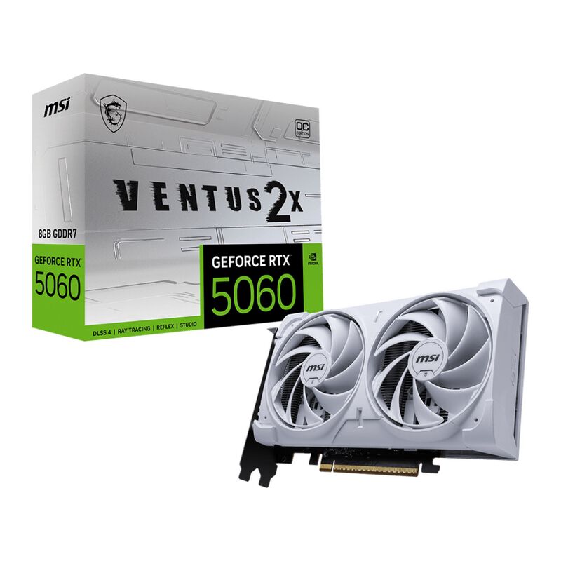 【未使用】MSI GeForce RTX 5060 8G VENTUS 2X MSI GeForce RTX 5060 8G VENTUS 2X OC WHITE (GeForce RTX 5060 8GB