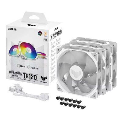 ASUS  TUF Gaming TR120 ARGB Fan - Triple Pack ホワイト (TUF GAMING TR120 FAN ARGB WHITE 3IN1) 
