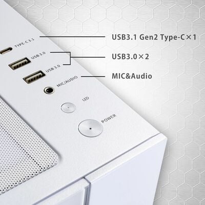 ドスパラセレクト  CC1-RGB-WH (ATX ガラス ホワイト) 
