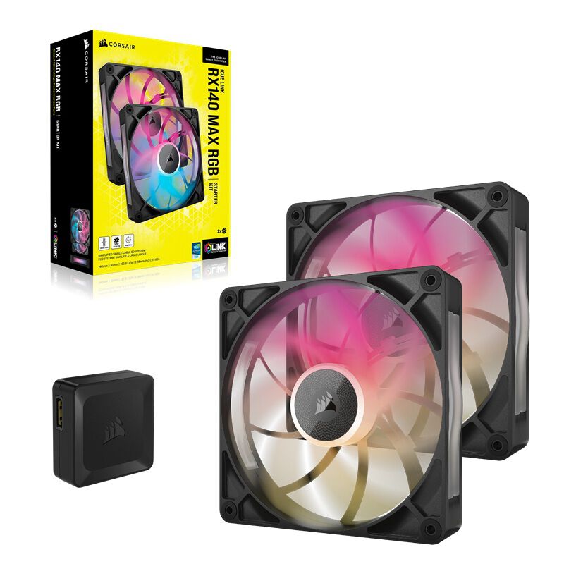 【新品未開封】2個セット CORSAIR RX140 MAX RGBファン Amazon | CORSAIR iCUE LINK RX140 MAX RGB 拡張キット 140mm