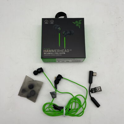 【大分店】中古  RAZER　RZ12-05590100-R3AC ゲーミングヘッドセット Hammerhead V3 ブラック ［&phi;3.5mmミニプラグ＋USB-C /両耳 /イヤホンタイプ］ 4860001532 