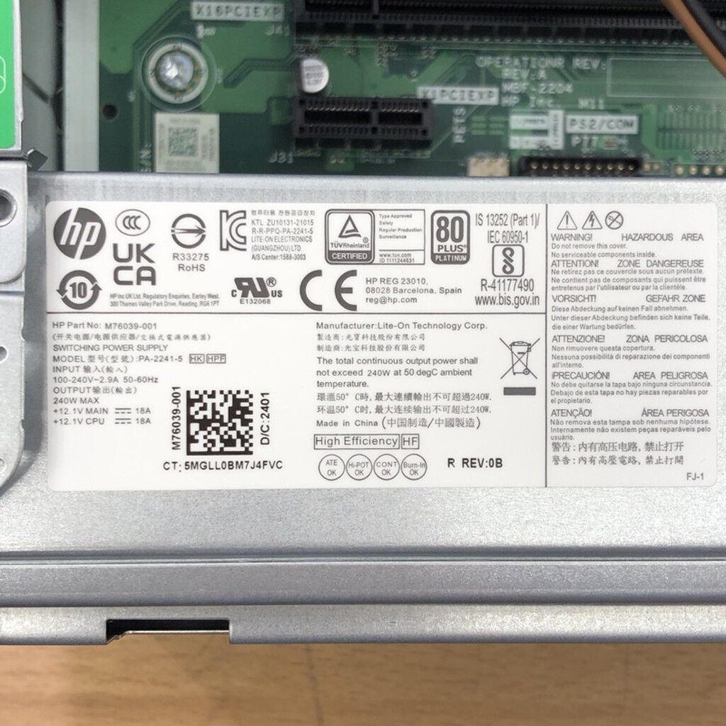 中古 HP Pro SFF 400 G9 (i5 12500/16GB/SSD256GB/W11P) 4720002314