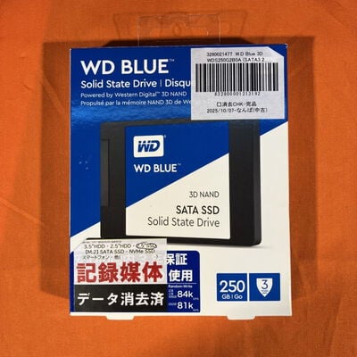 【なんば店】中古  W.D Blue 3D WDS250G2B0A (SATA3 250GB) 3280021477 