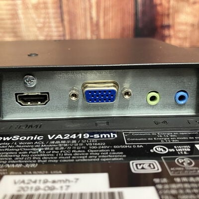 【富士青葉店】中古  Viewsonic VA2419-SMH-7 (23.8”W 1A1H 5ms IPS) 182907 