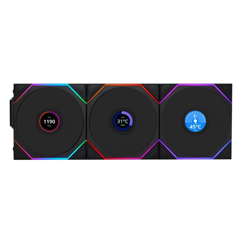 Lian-Li UNI FAN TL 120 LCD WIRELESS BK 3Pack UF-TL120-LCD-WLS-3B