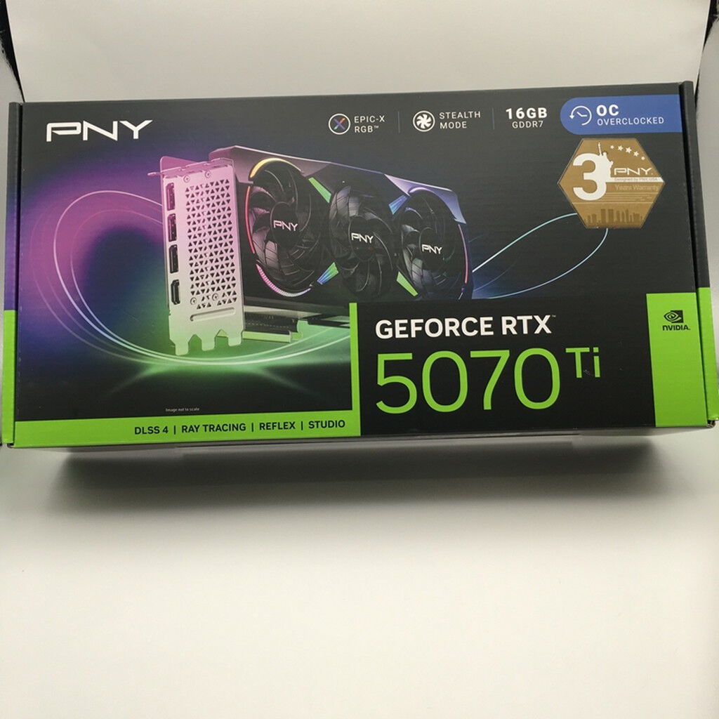 中古 PNY GeForce RTX 5070 Ti 16GB ARGB Overclocked TripleFan
