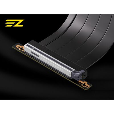EZDIY  RC21 - PCIe 5.0 x16 200 mm Riser Cable 90-Degree - Black EZDPC247 (PCIe 5.0 ライザーケーブル 200mm ブラック) 